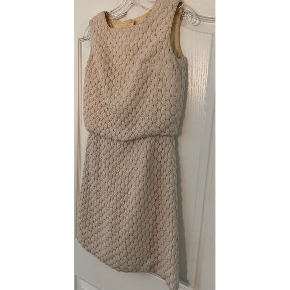 VINTAGE SUE BRETT IVORY BUBBLE LACE KNIT MINI DRESS SZ S/M - Picture 1 of 5